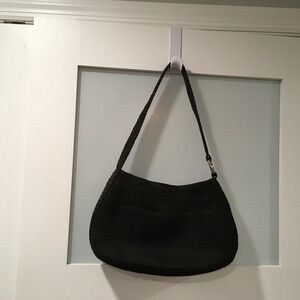 Talbots Black Woven Shoulder Handbag